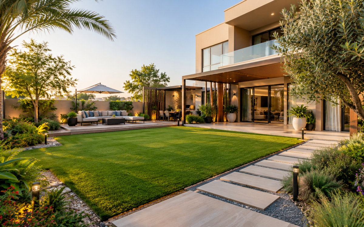 Garden landscape design transformation for a Dubai villa